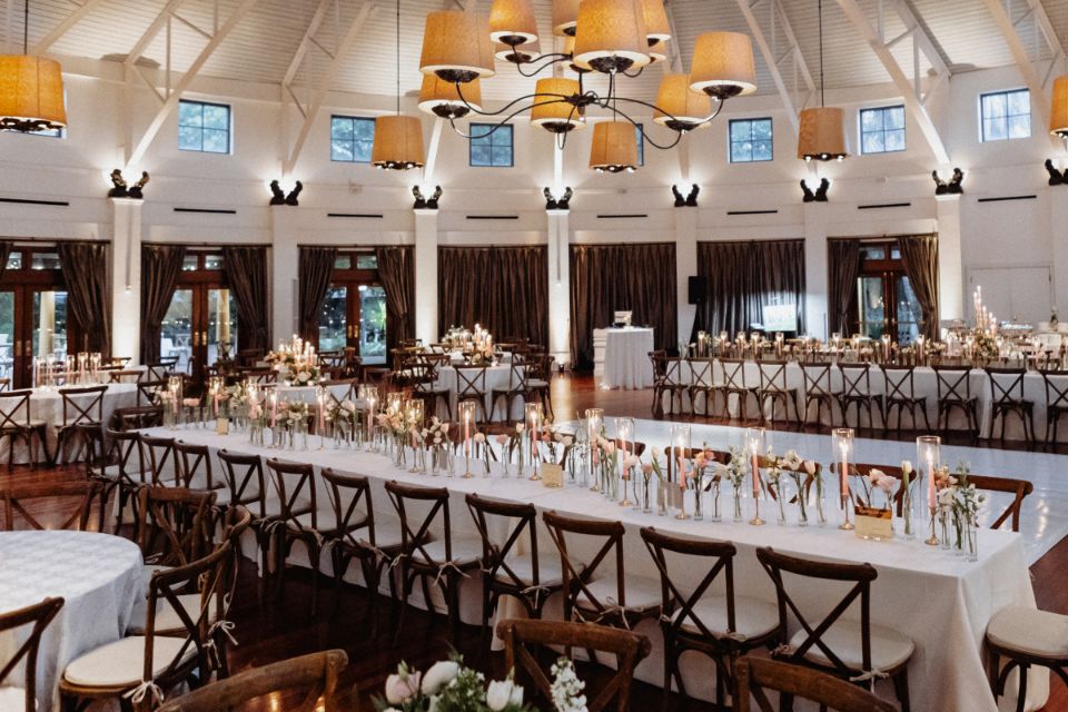 A wedding set up inside Audubon Tea Room 