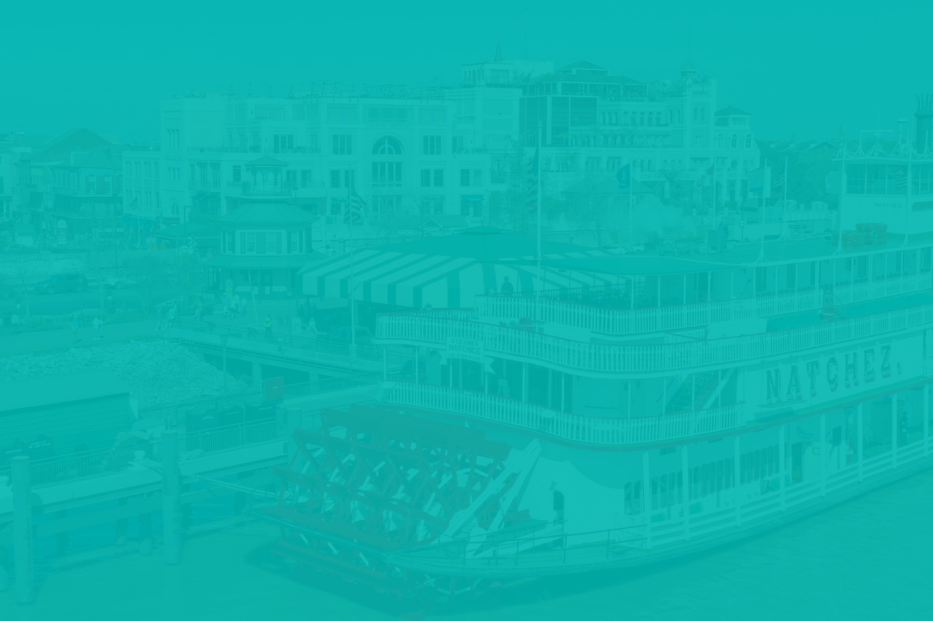 A ferry docked at Goldring Woldenberg Riverfront Park in New Orleans